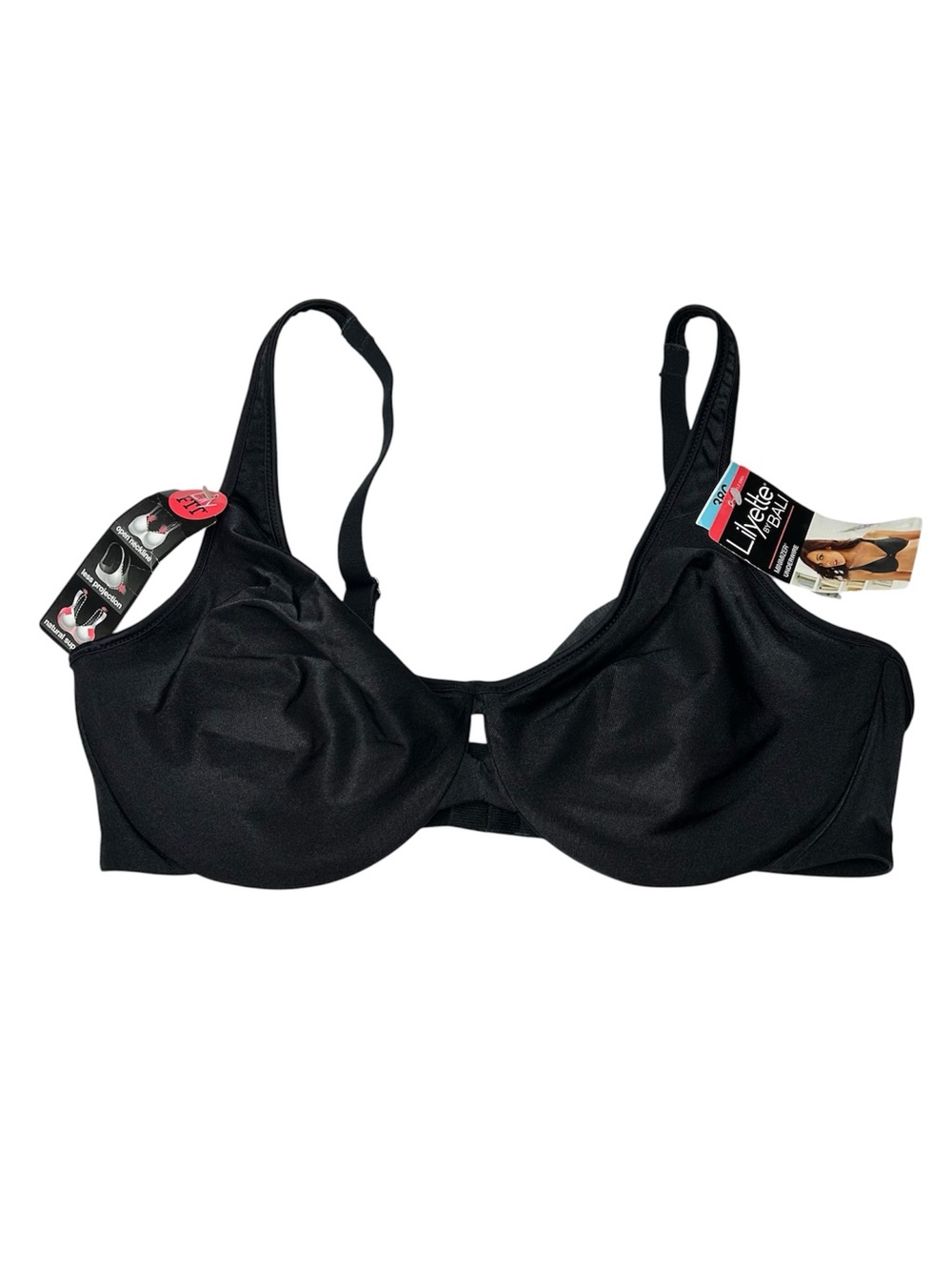New Lilyette by Bali Black Underwire Comfort Full Coverage Bra 38C